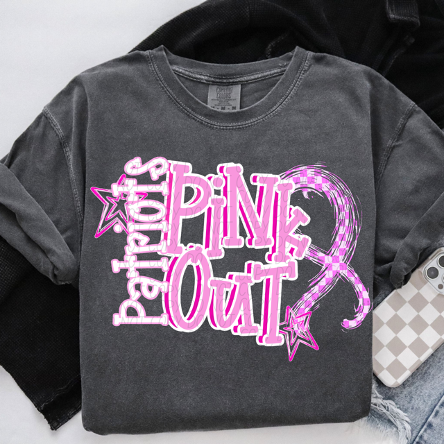 Pink Out Stars DTF Print