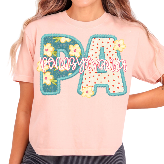 Retro Floral States DTF Print