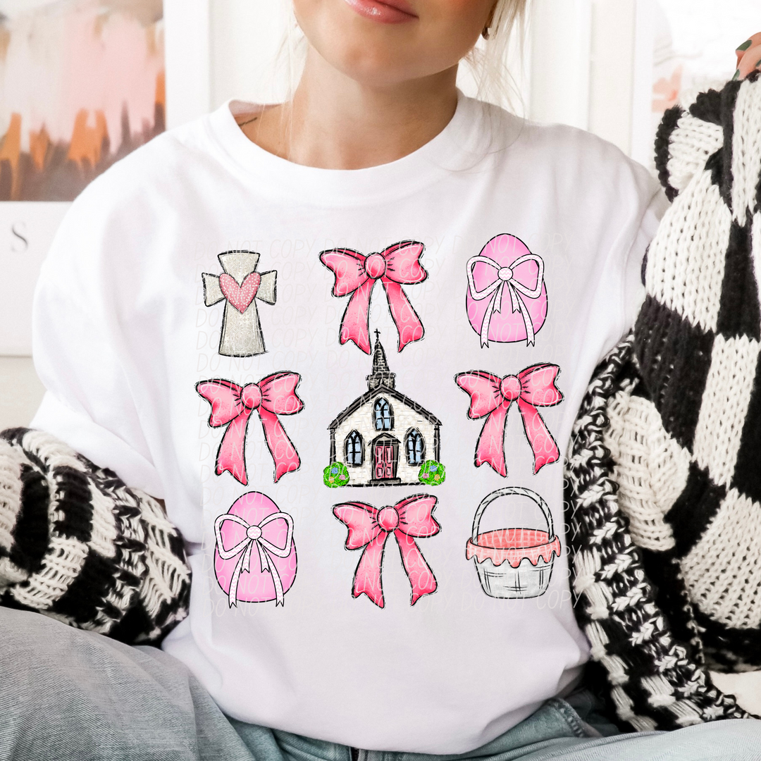 Pink Church Easter DTF Print