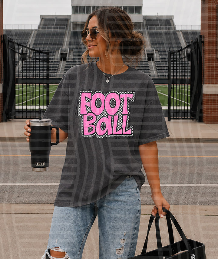 Preppy Checker Football DTF Print