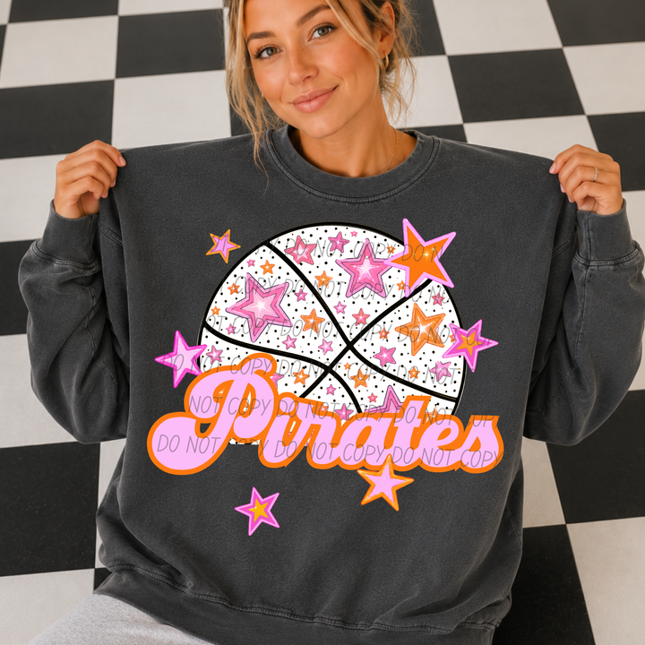 Pink Basketball Mascots DTF Print
