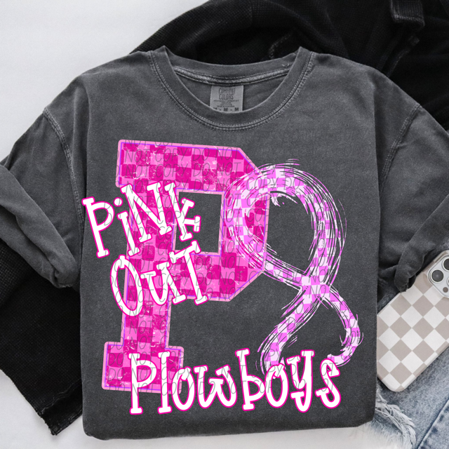 Pink Out Varsity DTF Print