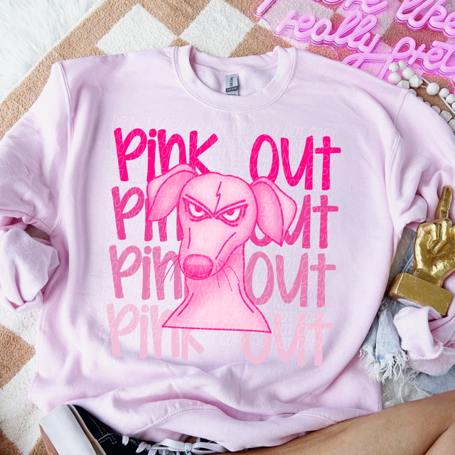 Pink Out Stacked Mascot DTF Print