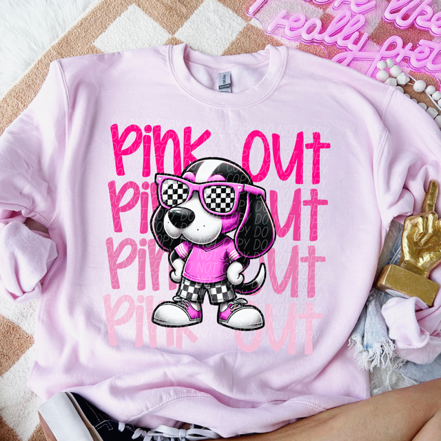 Pink Out Stacked Mascot DTF Print