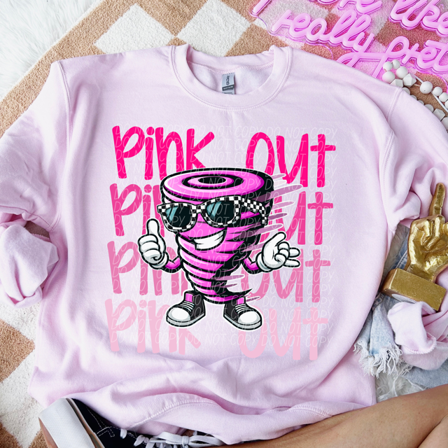 Pink Out Stacked Mascot DTF Print