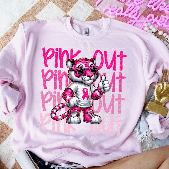 Pink Out Stacked Mascot DTF Print