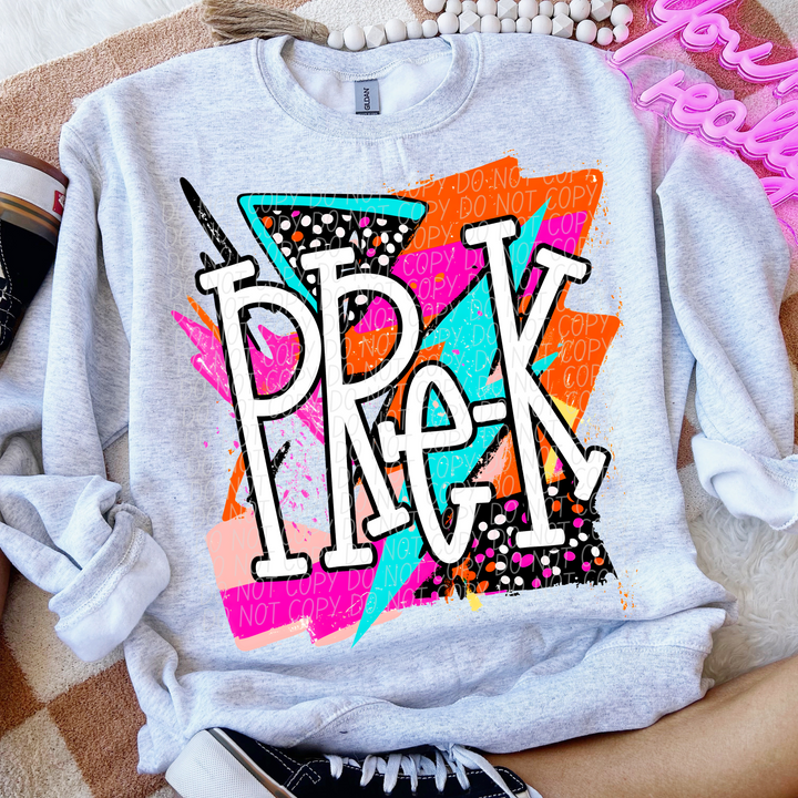 Bright Retro School Grades DTF Print