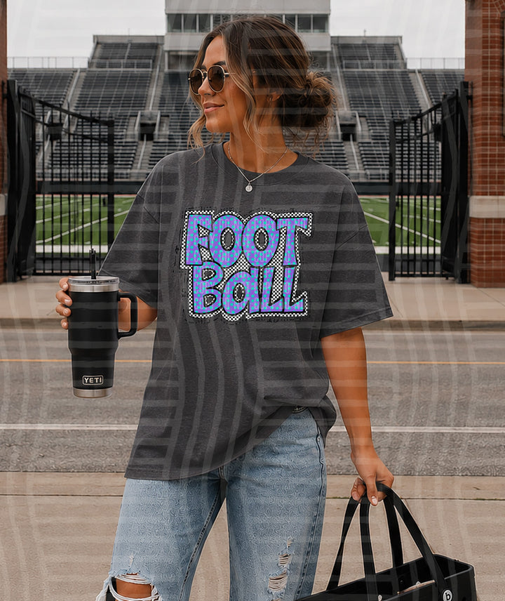 Preppy Checker Football DTF Print
