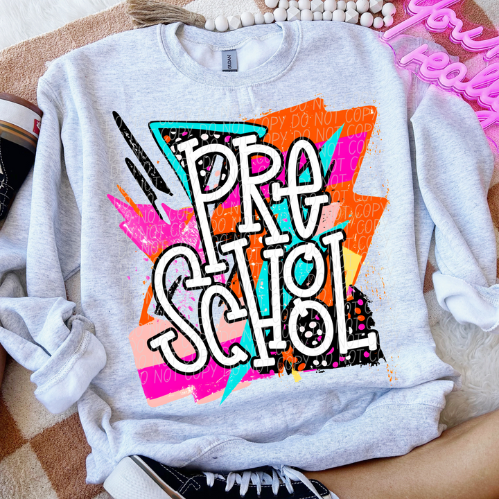 Bright Retro School Grades DTF Print