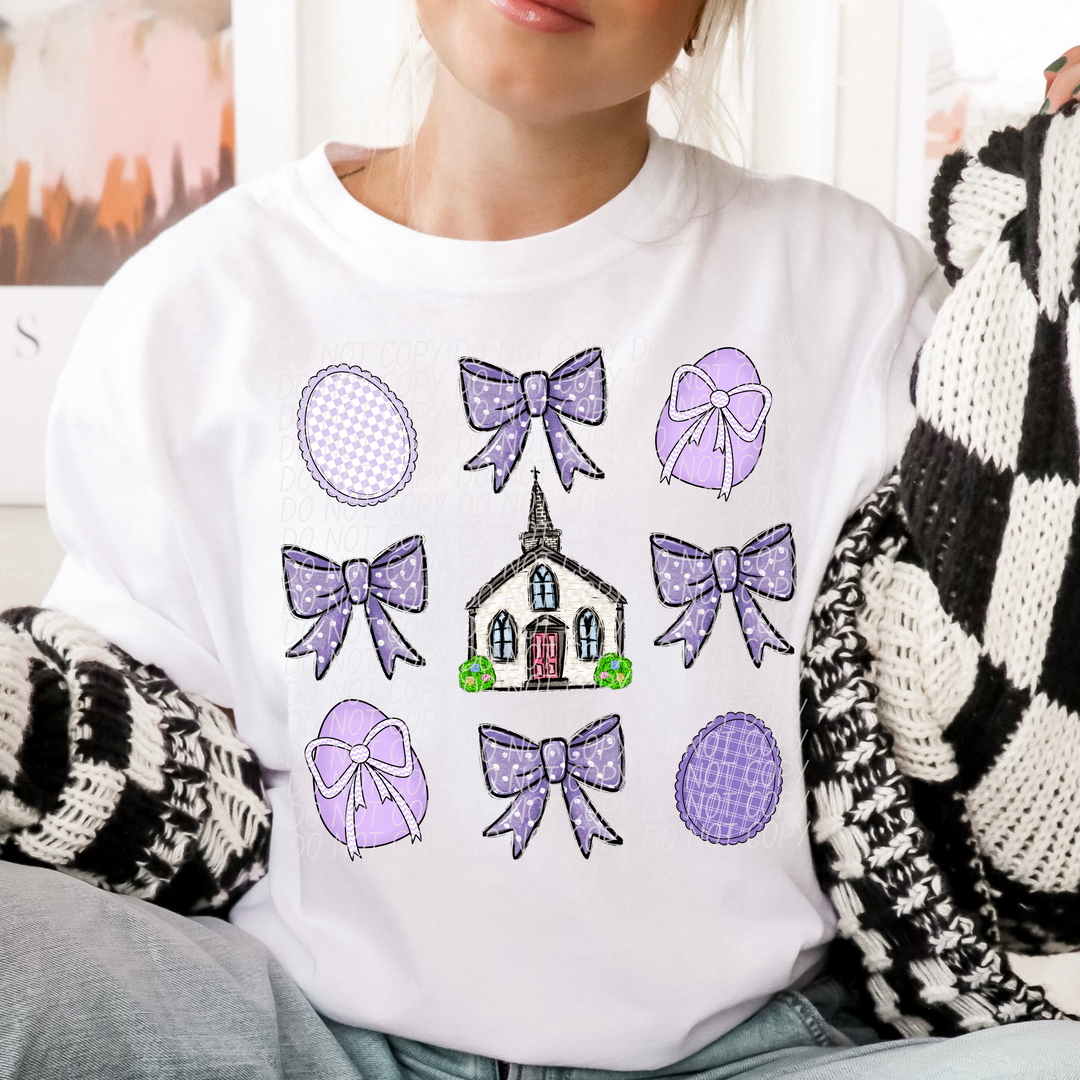 Purple Church Coquette DTF Print