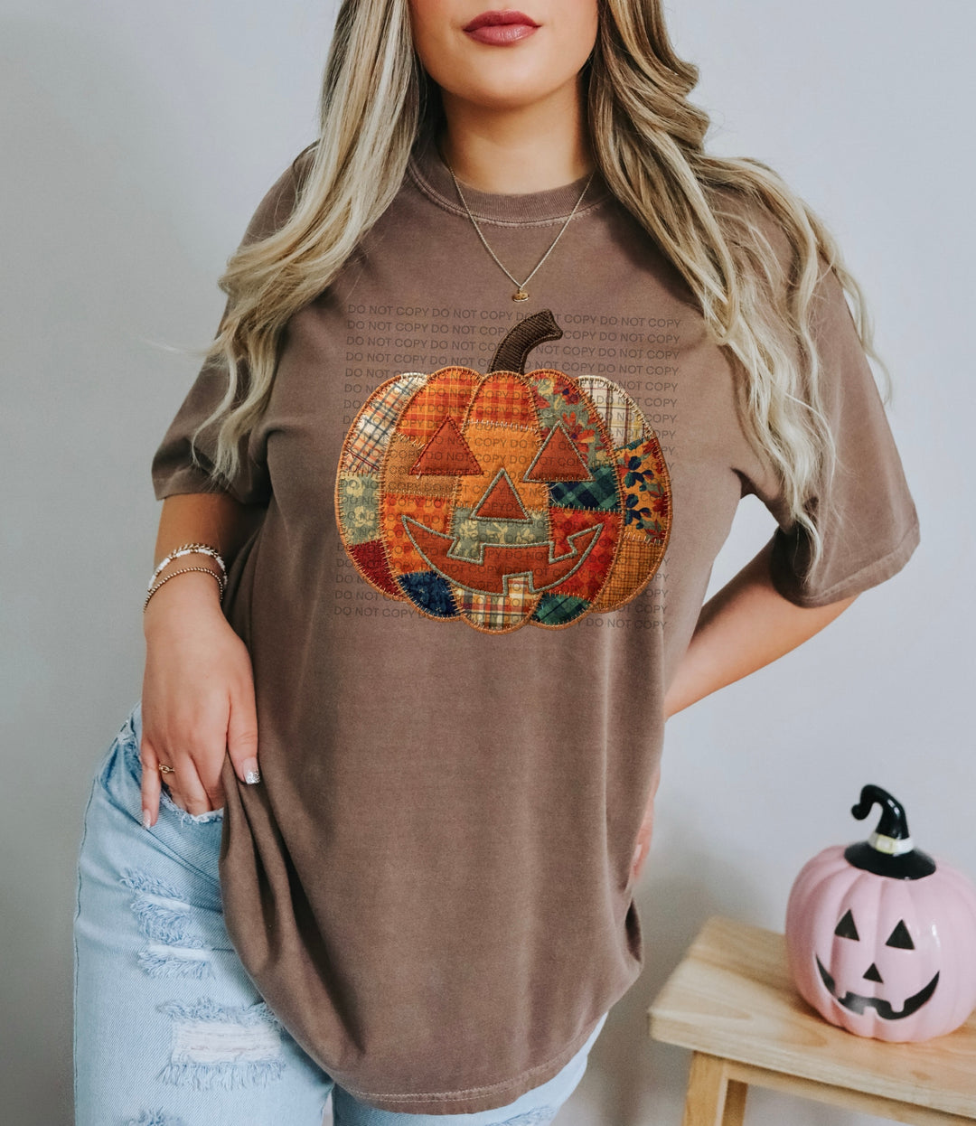 Patchwork Pumpkin DTF Print