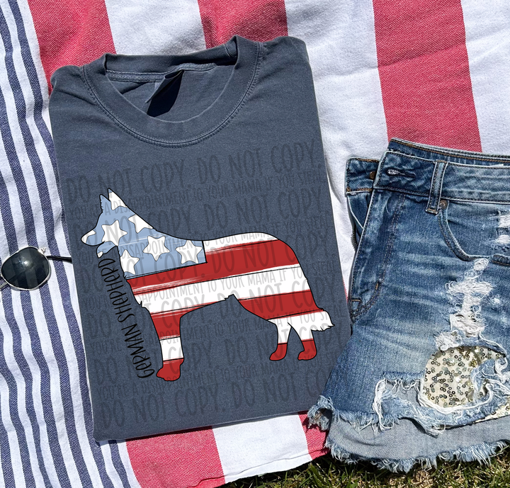 Patriotic Dog Designs Black Text DTF Print