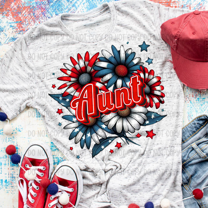 Patriotic Floral Titles DTF Print