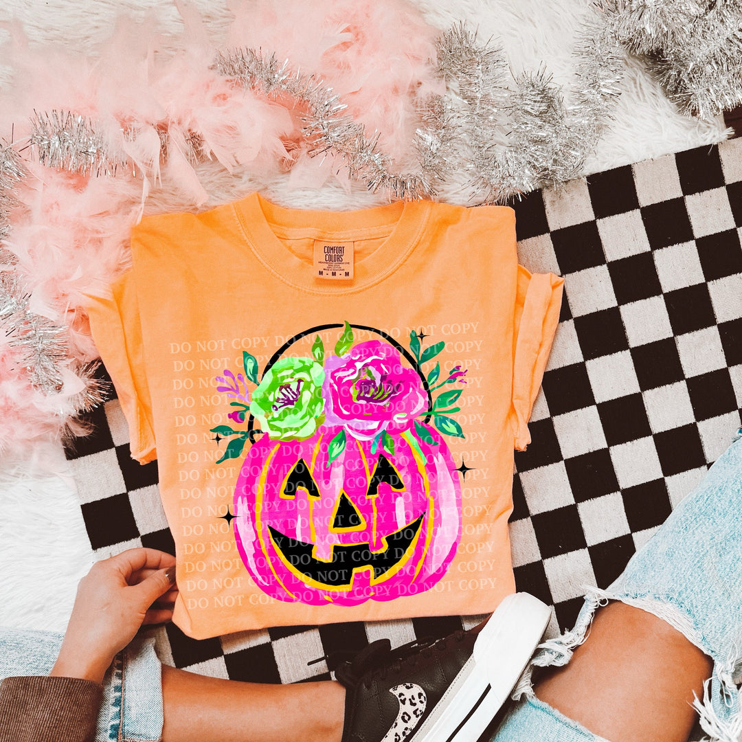 Pink Pumpkin Bucket DTF Print