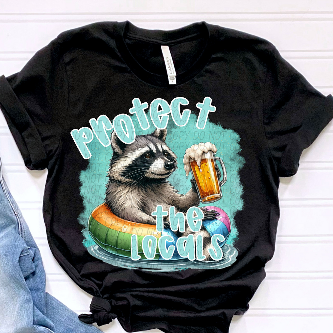 Protect the Locals Raccoon DTF Print