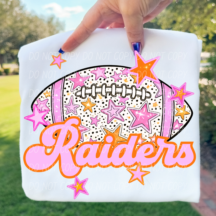 Pink Football DTF Print