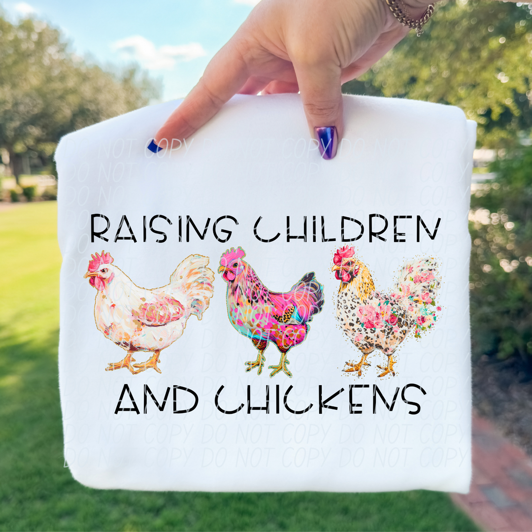 Raising Children and Chickens DTF Print