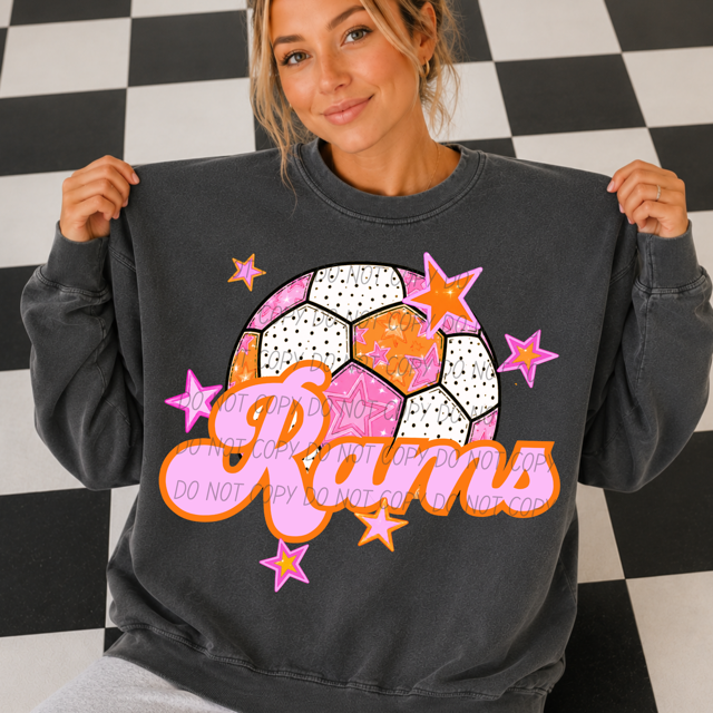 Pink Soccer DTF Print
