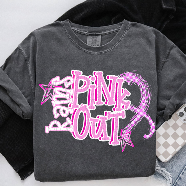 Pink Out Stars DTF Print