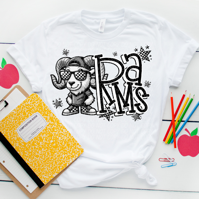 Black and White Mascots DTF Print