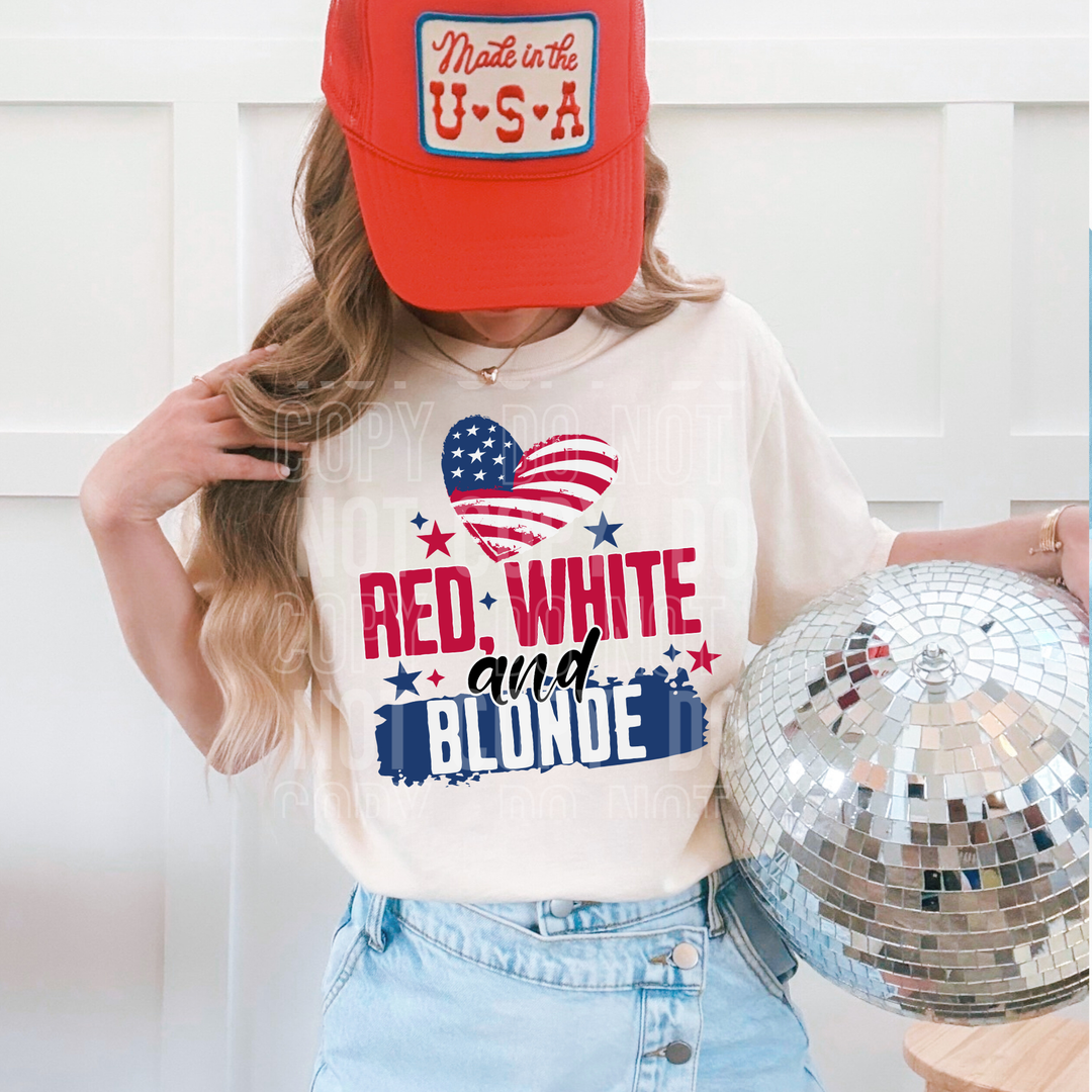 Red White And Blonde DTF Print