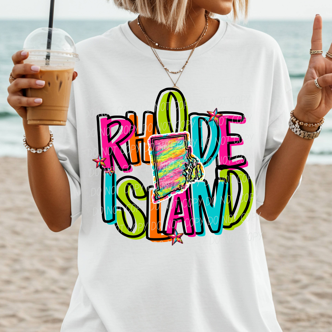 Neon States DTF Print