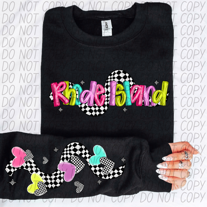 Bright Checkered States FRONT DTF Print