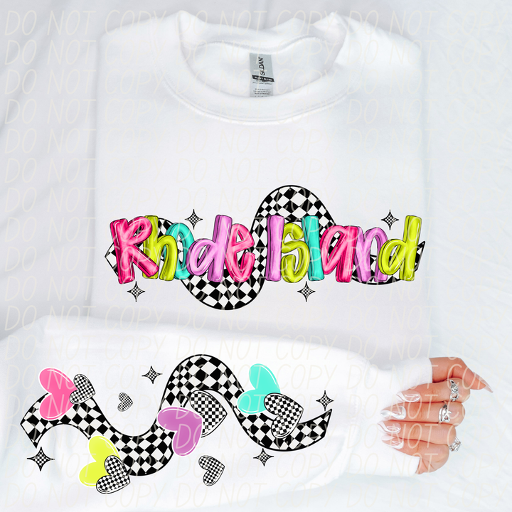 Bright Checkered States FRONT DTF Print