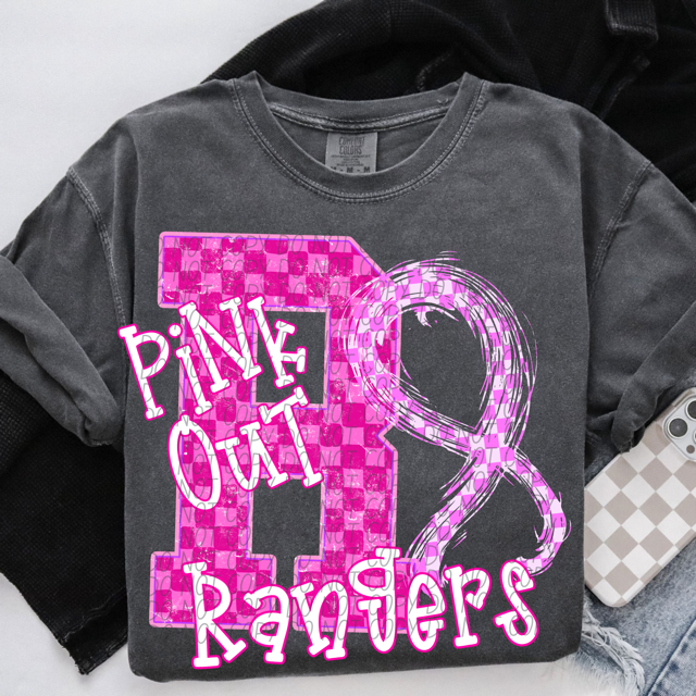 Pink Out Varsity DTF Print