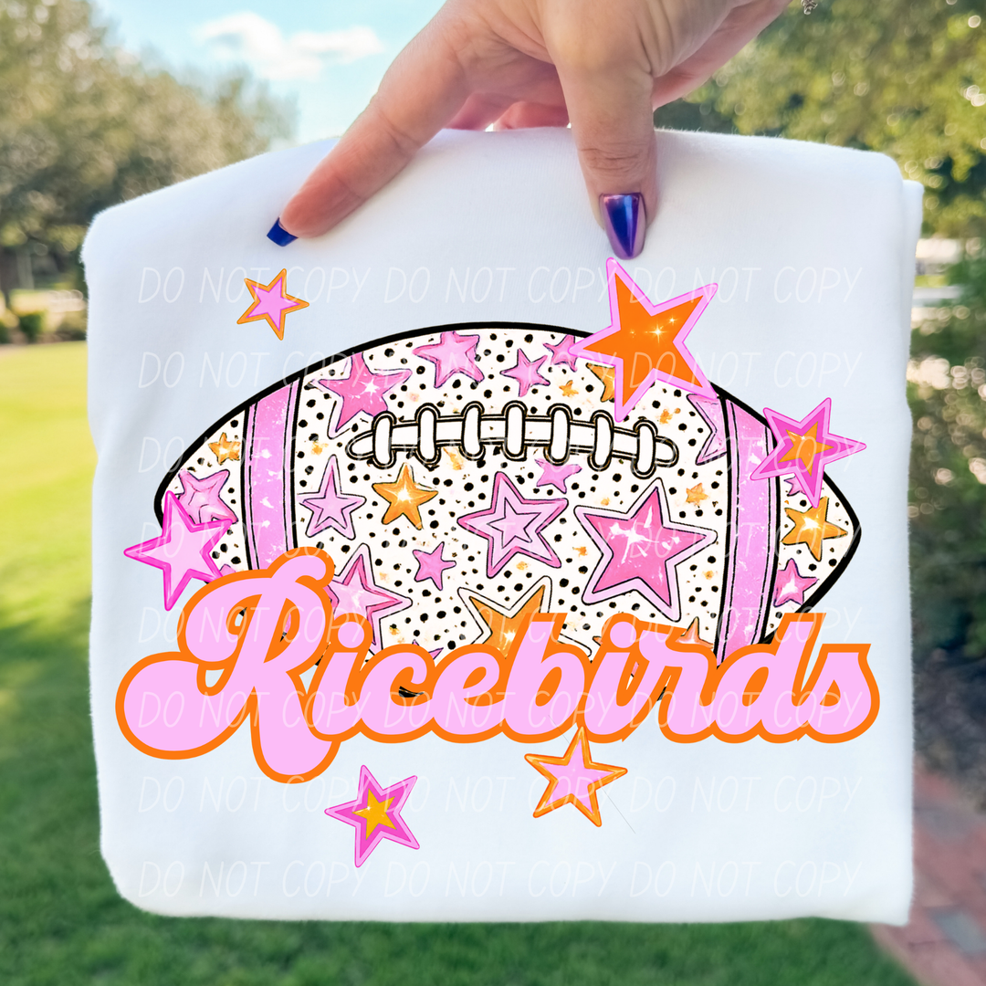 Pink Football DTF Print