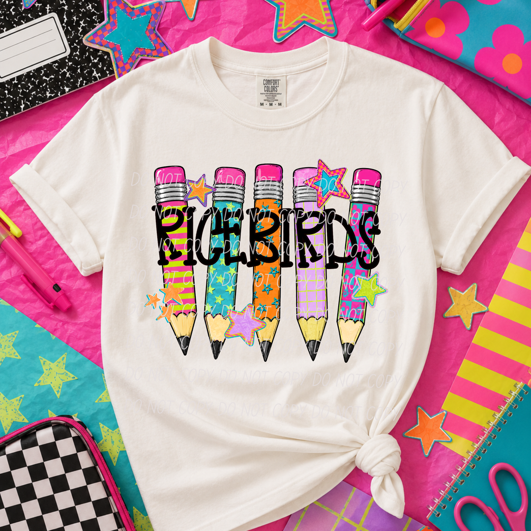 Pencil Mascots DTF Print