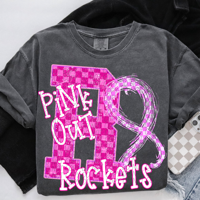 Pink Out Varsity DTF Print