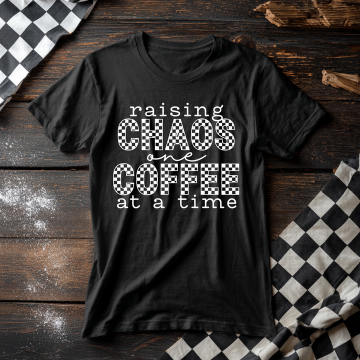 Raising Chaos One Coffee At A Time  DTF Print