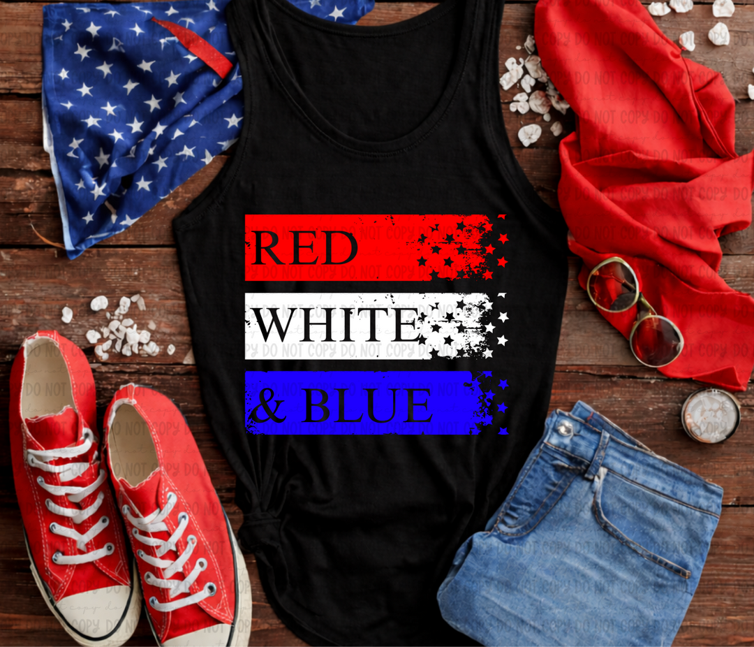 Red White Blue DTF Print