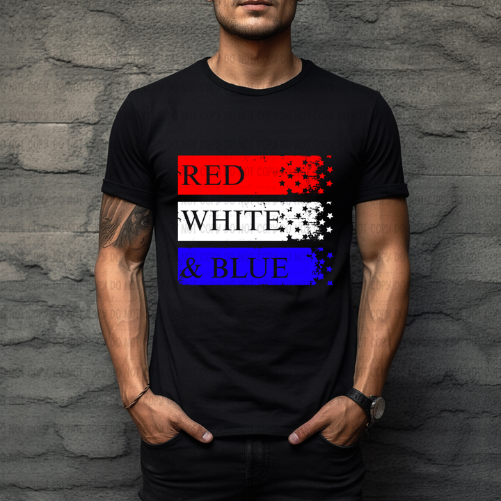 Red White Blue DTF Print