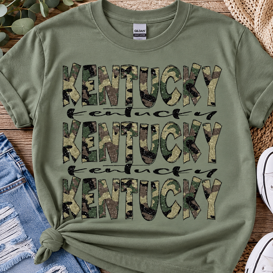 KY Stacked Camo DTF Print
