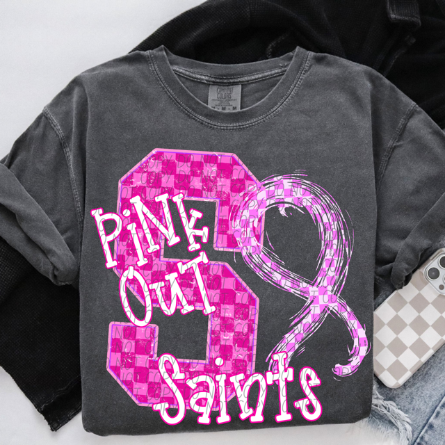 Pink Out Varsity DTF Print