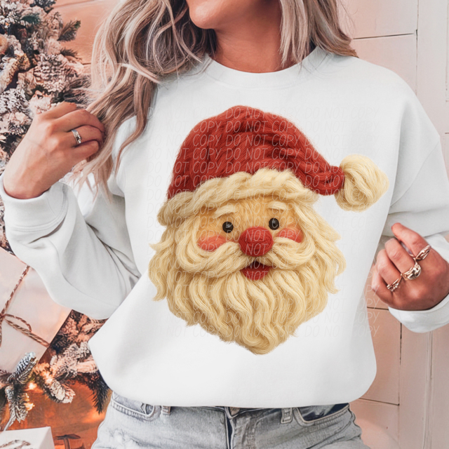 Faux Yarn Fuzzy Santa DTF Print