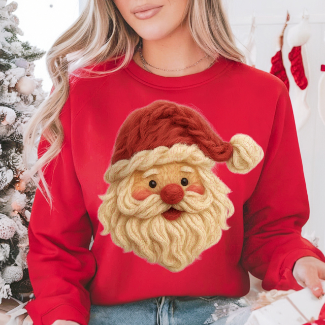 Faux Yarn Fuzzy Santa DTF Print