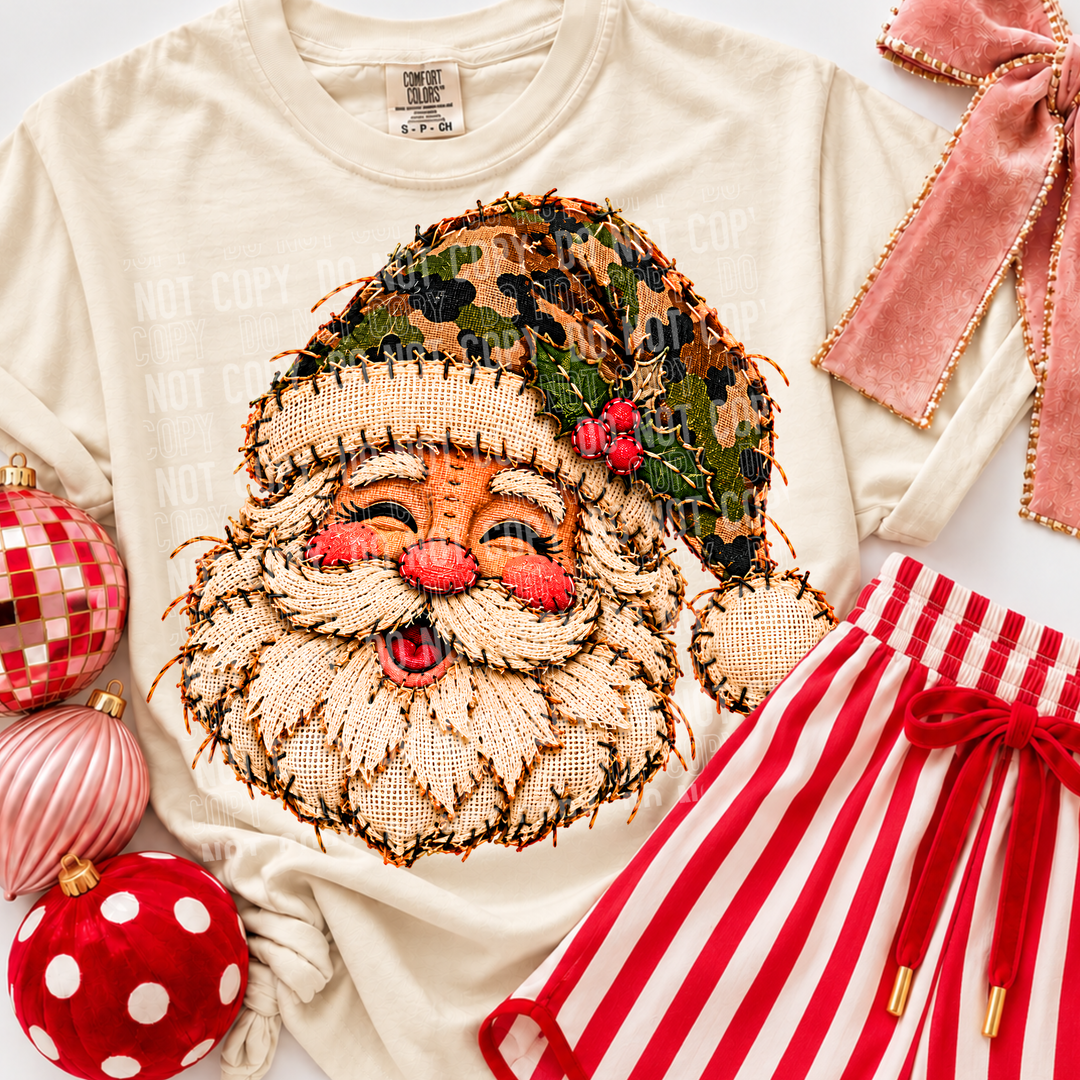 Santa Camo Yarn DTF Print