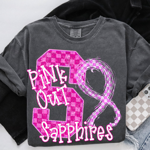 Pink Out Varsity DTF Print