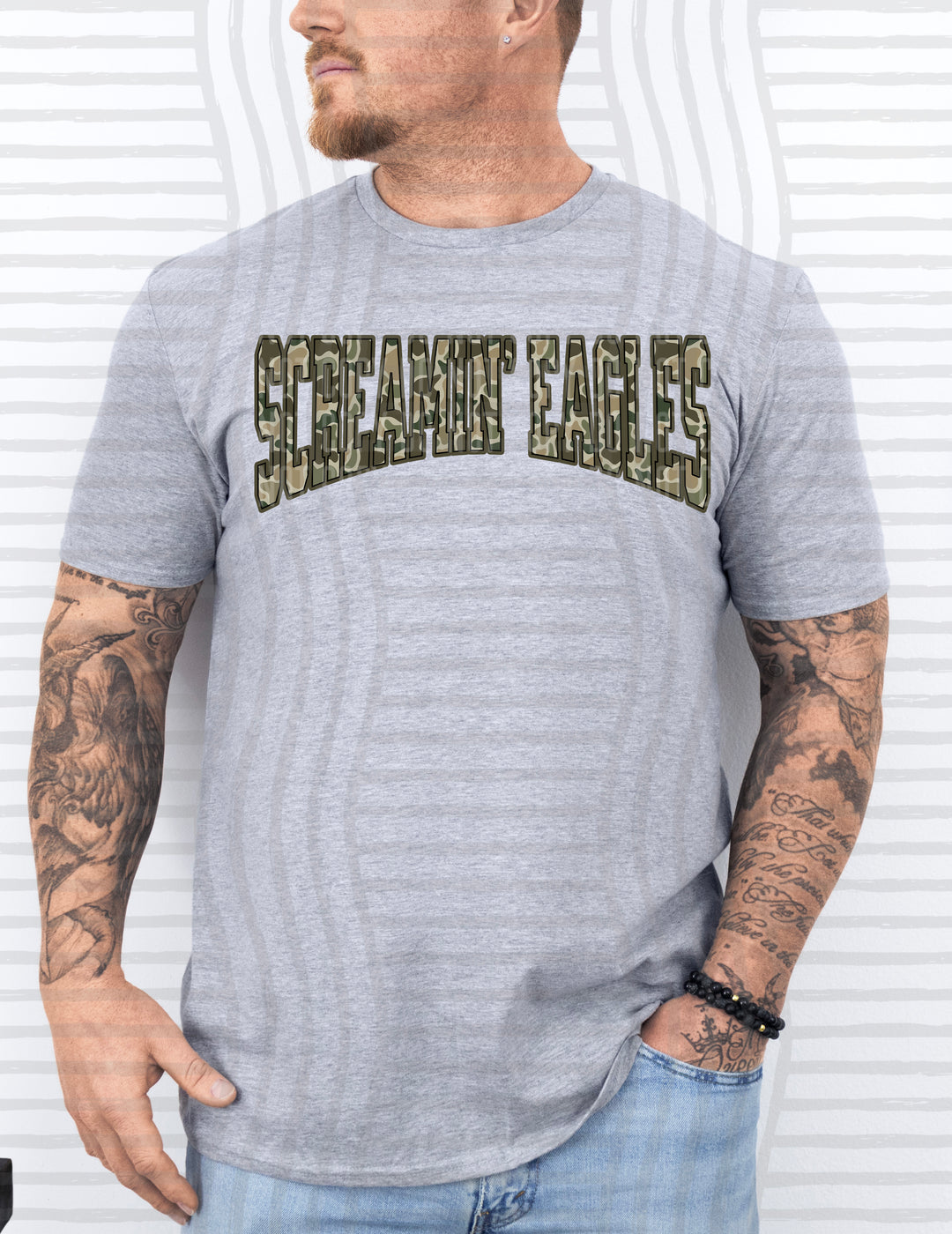 Simple Camo Arched Mascots DTF Print