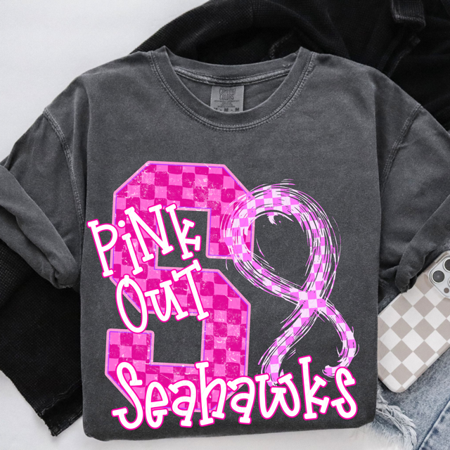 Pink Out Varsity DTF Print