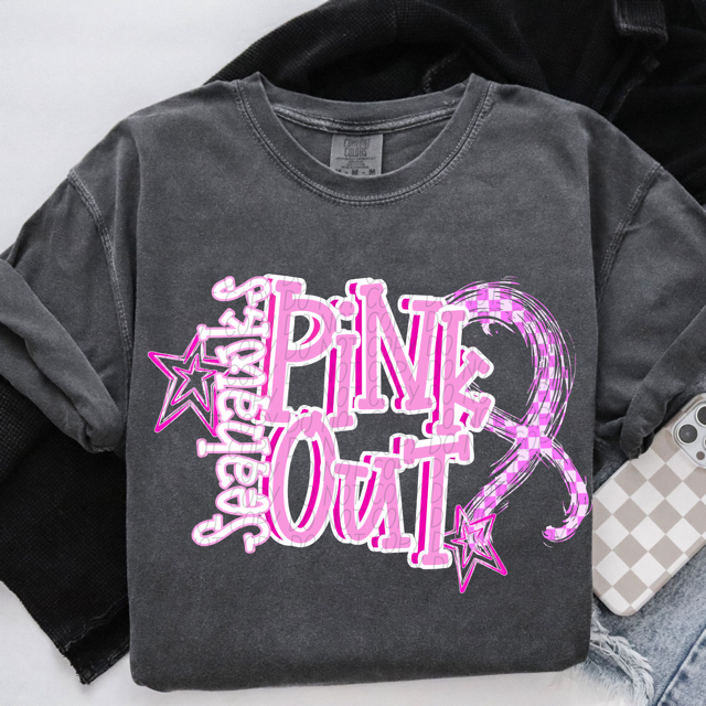 Pink Out Stars DTF Print