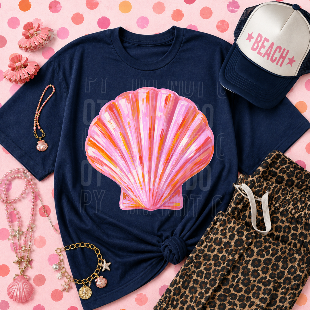 Seashell Pink Brush DTF Print