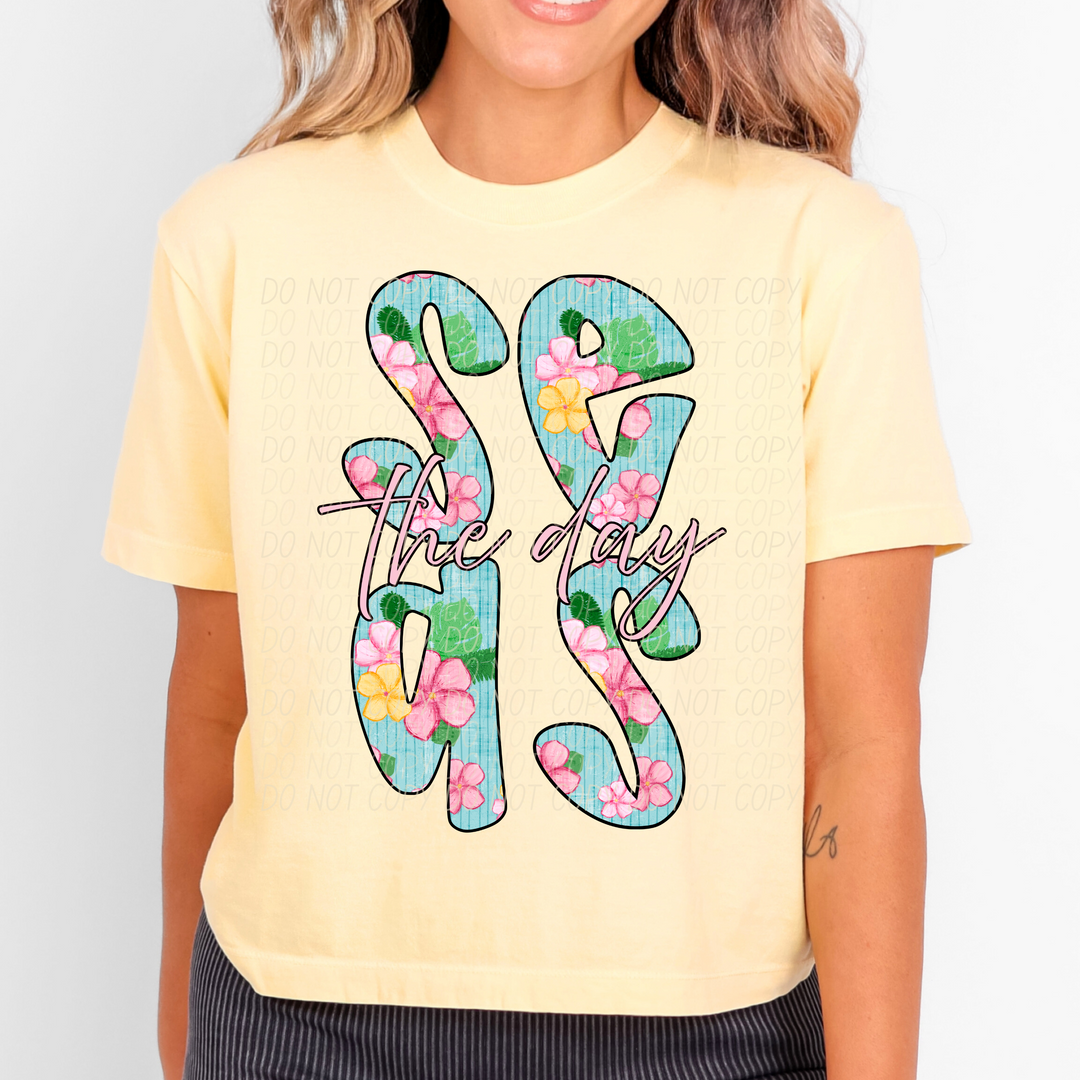 Seas The Day Flowers DTF Print