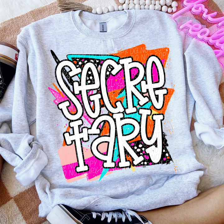 Bright Retro School Titles DTF Print