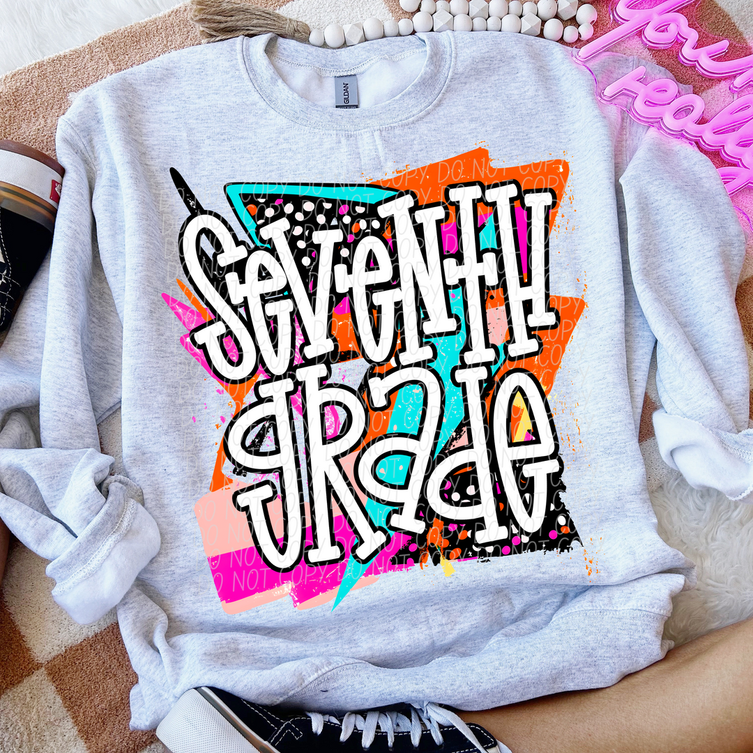 Bright Retro School Titles DTF Print