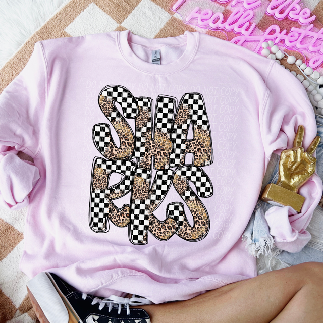 Leopard Checker School Spirit R-Z DTF Print