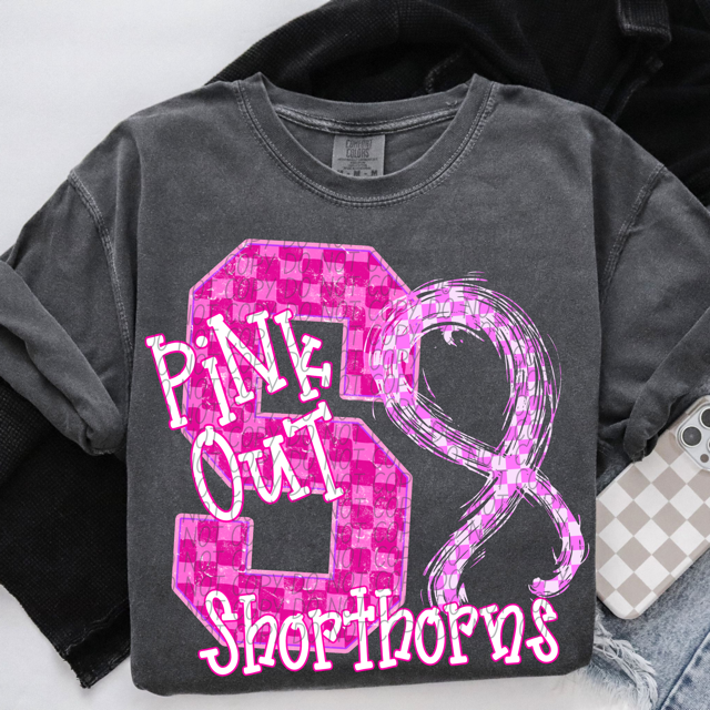 Pink Out Varsity DTF Print